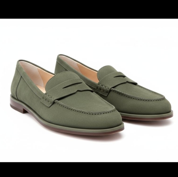 EUC J. Mclaughlin Size 8 Concetta Green Suede Loafers! - Picture 13 of 14